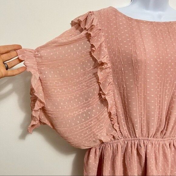 Express Pink Ruffle Blouse - Picture 2 of 7